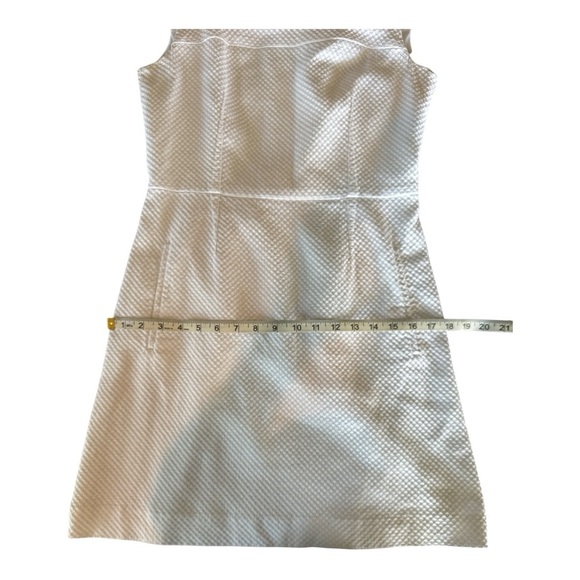 Tory Burch Cotton Pique Square Neck White Mini Dress Sz 6 Minimalist Casual - Picture 6 of 16